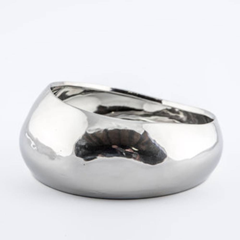 Baz Bowl, Silver - Shiny Round Bowl