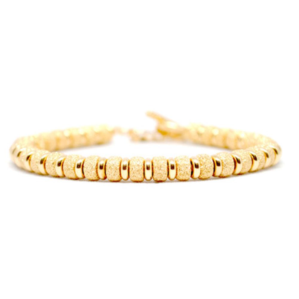 Multi Beaded Bracelet | Gold Beads | Double Bone